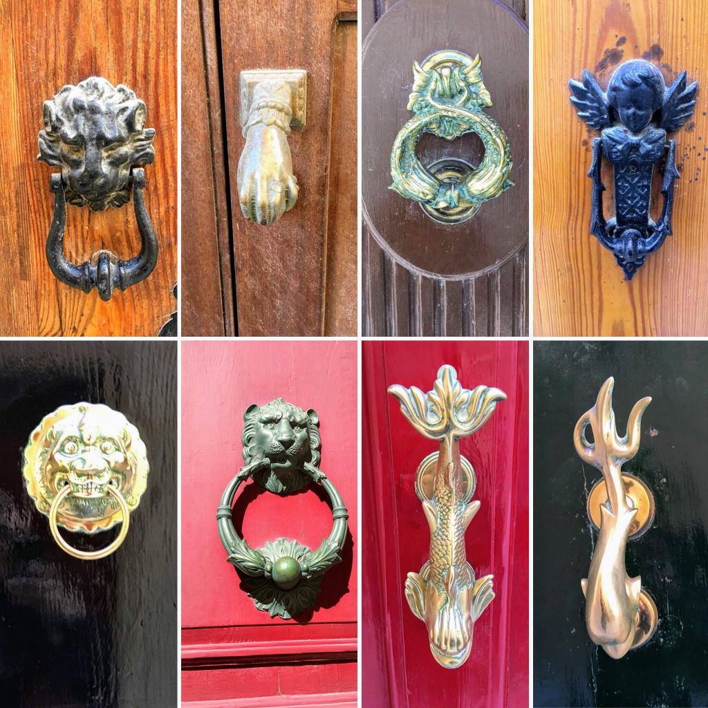Kołatki i klamki w maltańskich drzwiach
